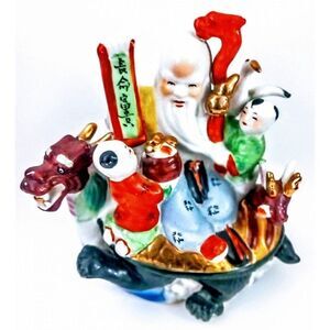 Vintage Asian Porcelain Fertility Figurine Wise Man